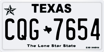 TX license plate CQG7654