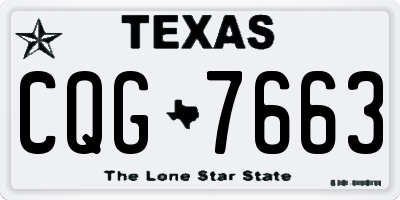 TX license plate CQG7663