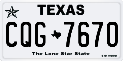 TX license plate CQG7670