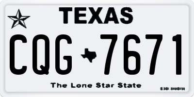 TX license plate CQG7671