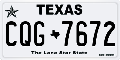 TX license plate CQG7672