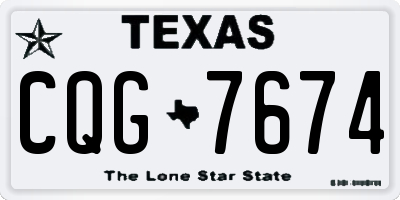 TX license plate CQG7674