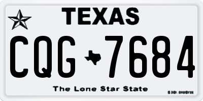 TX license plate CQG7684