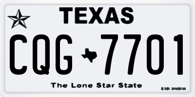 TX license plate CQG7701