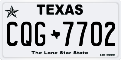 TX license plate CQG7702
