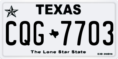 TX license plate CQG7703