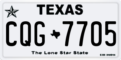 TX license plate CQG7705