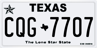 TX license plate CQG7707