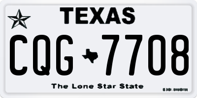 TX license plate CQG7708