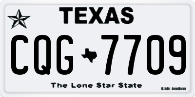 TX license plate CQG7709