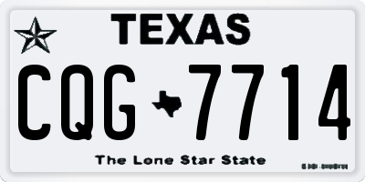 TX license plate CQG7714