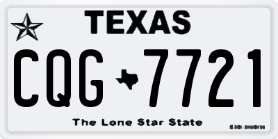 TX license plate CQG7721