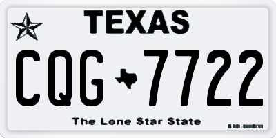 TX license plate CQG7722