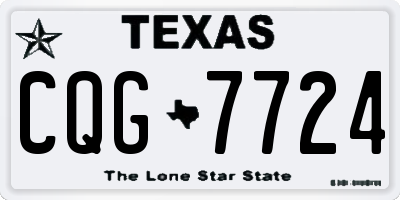 TX license plate CQG7724