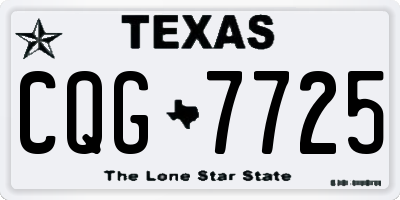 TX license plate CQG7725