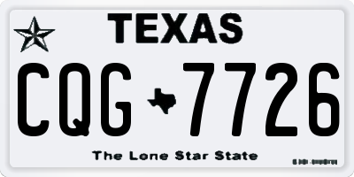 TX license plate CQG7726