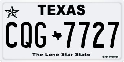 TX license plate CQG7727