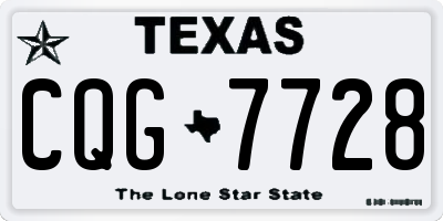 TX license plate CQG7728