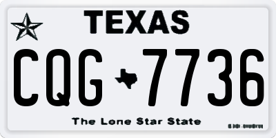 TX license plate CQG7736