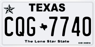 TX license plate CQG7740