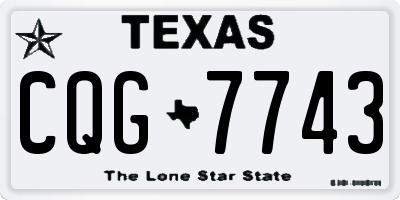 TX license plate CQG7743