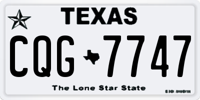 TX license plate CQG7747