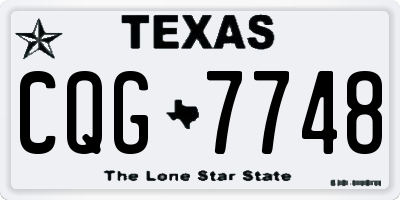 TX license plate CQG7748
