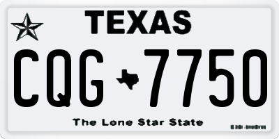 TX license plate CQG7750