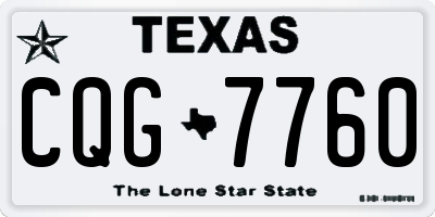 TX license plate CQG7760