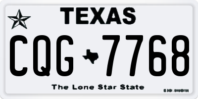 TX license plate CQG7768