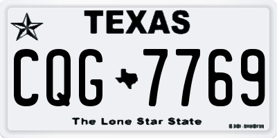 TX license plate CQG7769