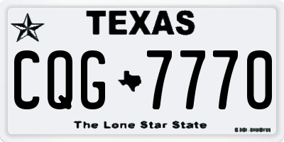 TX license plate CQG7770