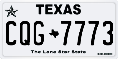 TX license plate CQG7773