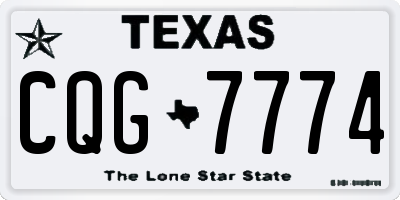 TX license plate CQG7774