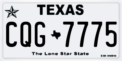 TX license plate CQG7775