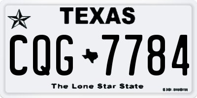TX license plate CQG7784