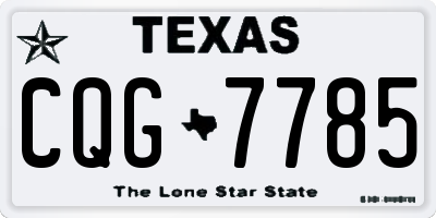 TX license plate CQG7785