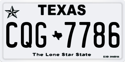 TX license plate CQG7786