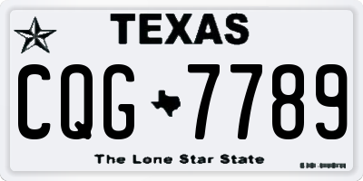 TX license plate CQG7789