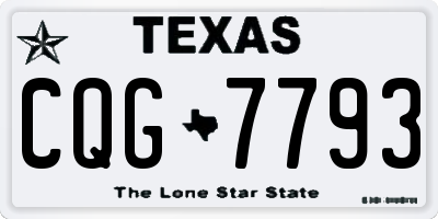 TX license plate CQG7793