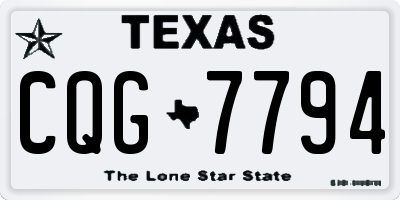 TX license plate CQG7794