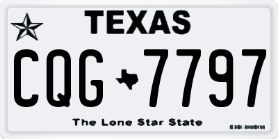 TX license plate CQG7797