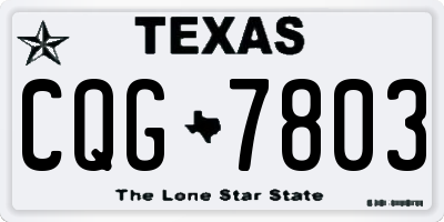 TX license plate CQG7803