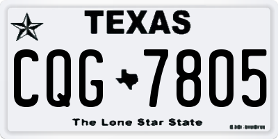 TX license plate CQG7805