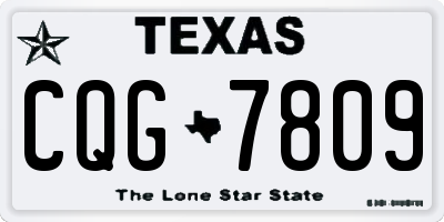 TX license plate CQG7809