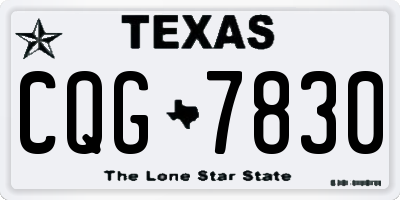 TX license plate CQG7830