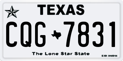 TX license plate CQG7831