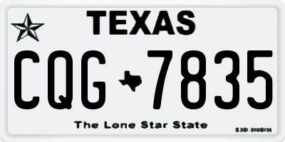 TX license plate CQG7835