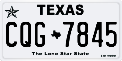 TX license plate CQG7845