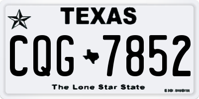 TX license plate CQG7852